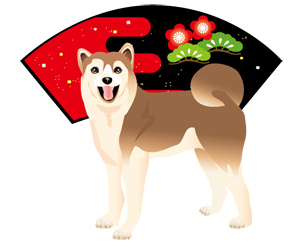サンプル　日本犬 和風-1