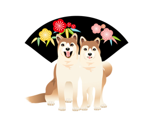 サンプル　日本犬 和風-2